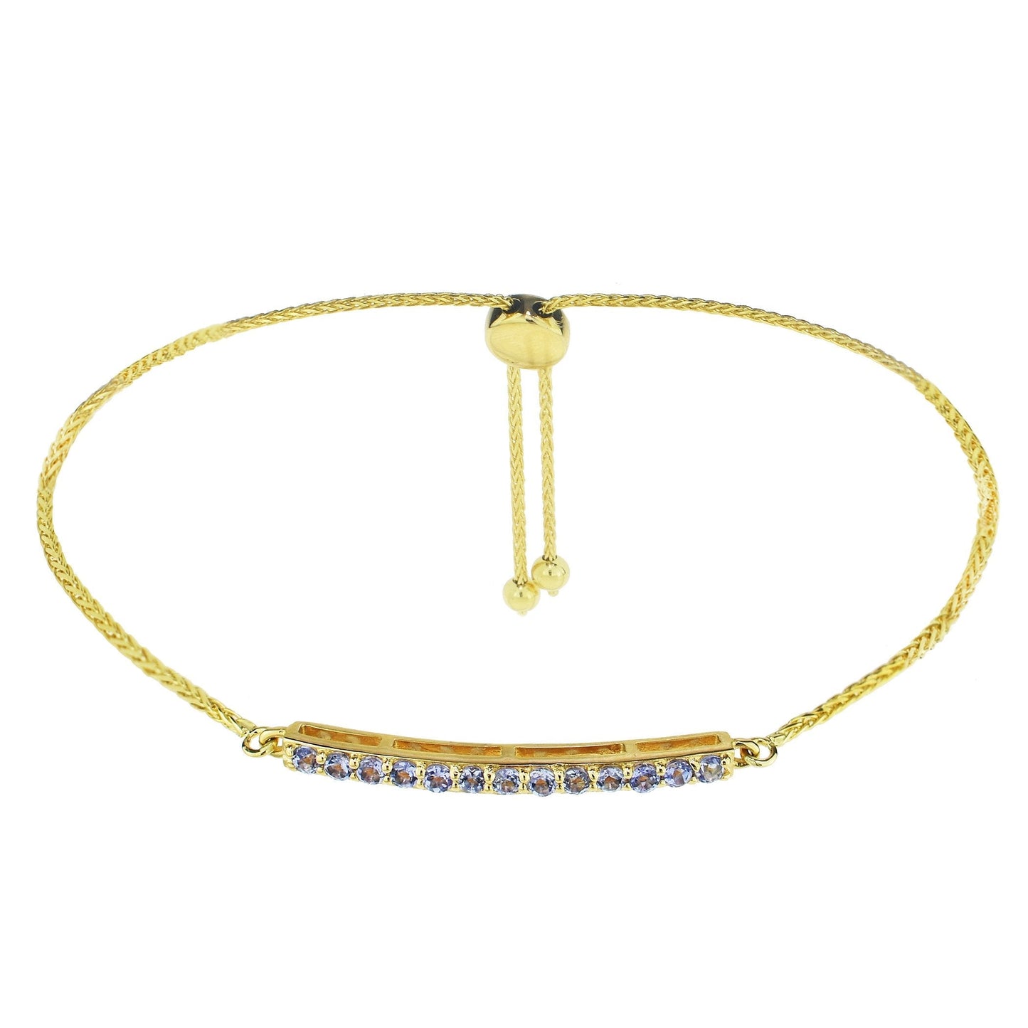 14k Tanzanite Bar Adjustable Bracelet freeshipping - Jewelmak Shop