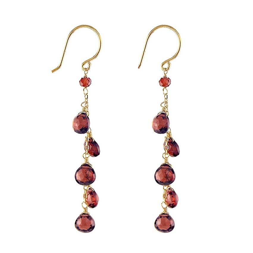 14k Garnet Earrings freeshipping - Jewelmak Shop