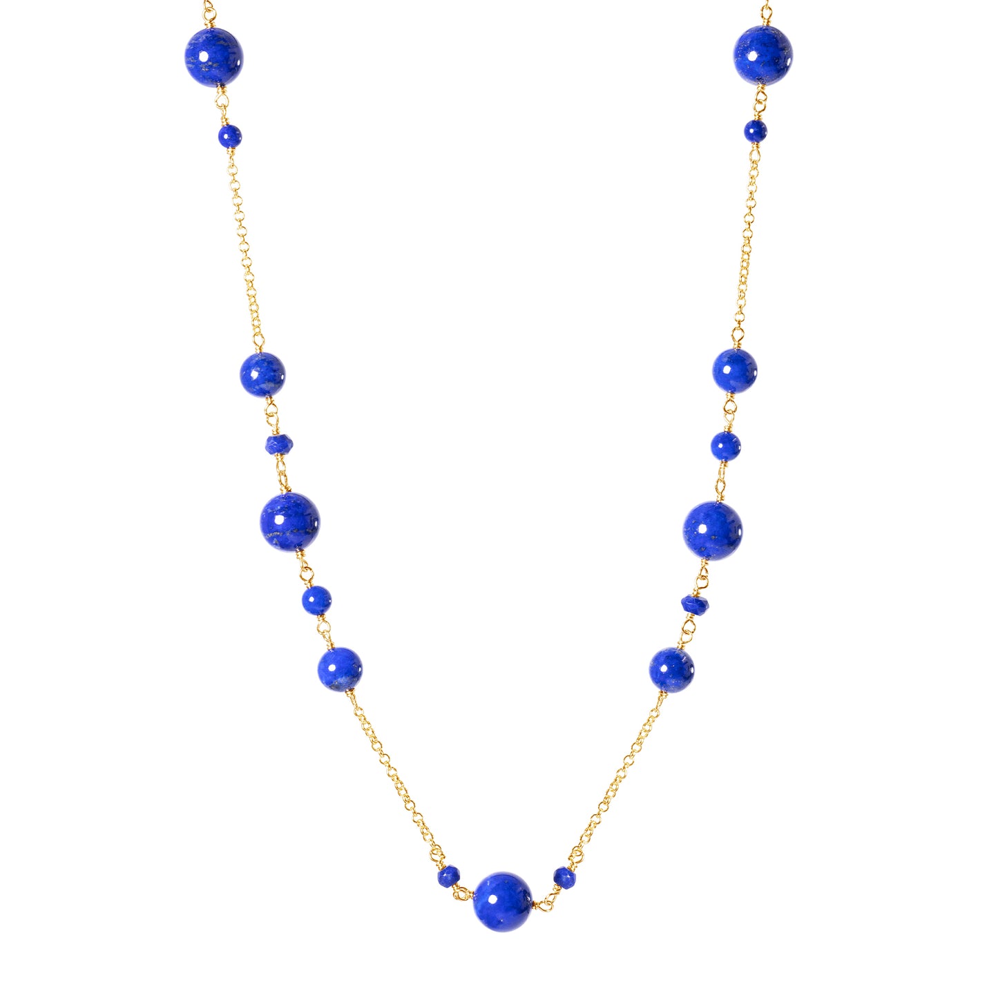 14k Gold Farley Lapis Necklace 18"