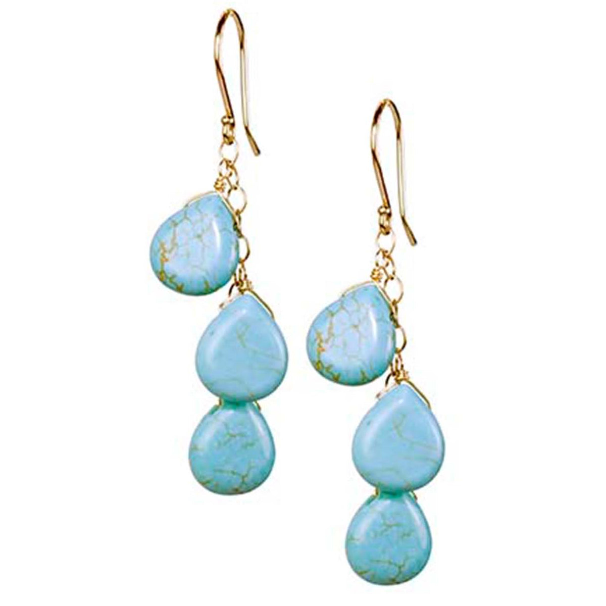 14k Turquoise Hook Dangle Earring