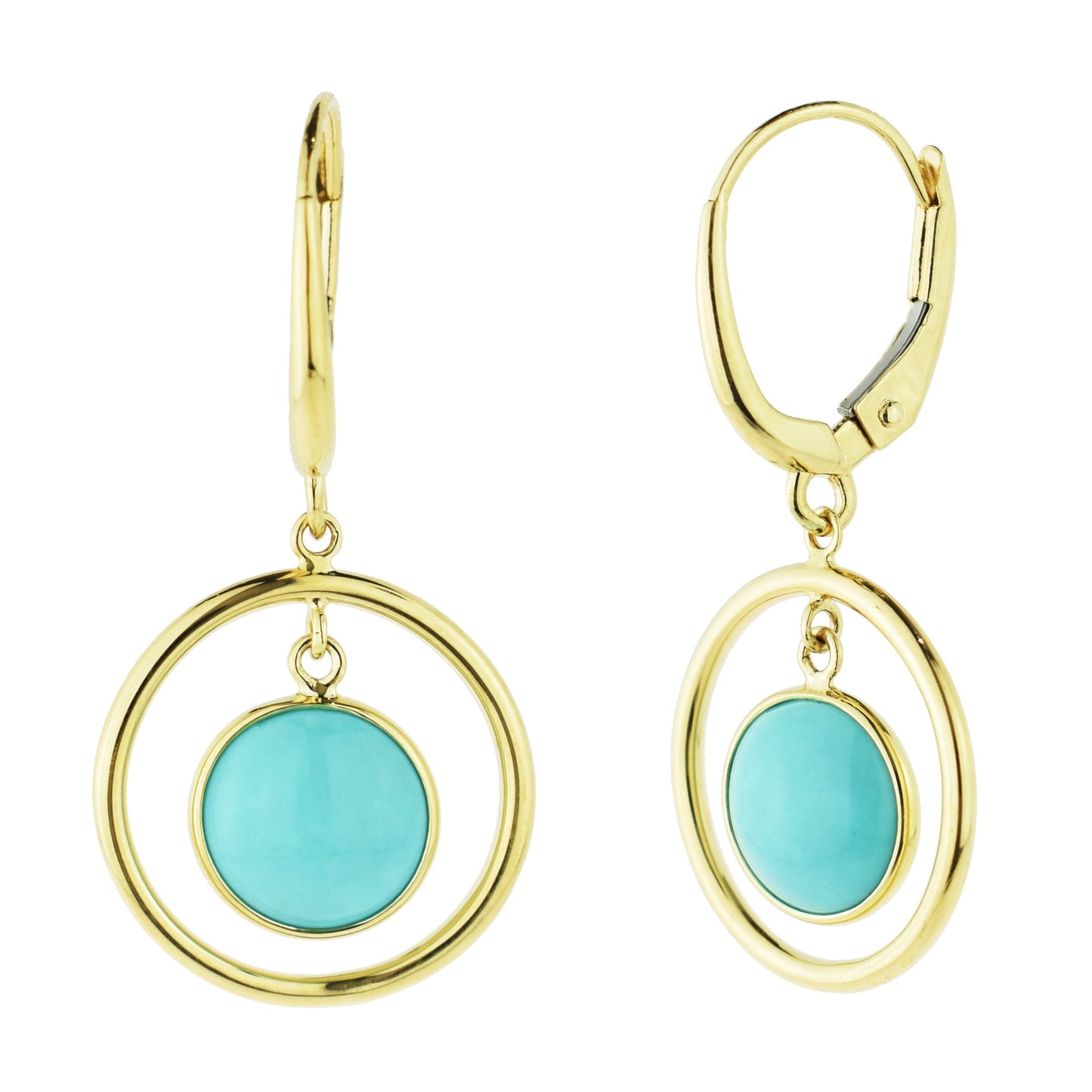 14k Gemstone Halo Hoop Earring