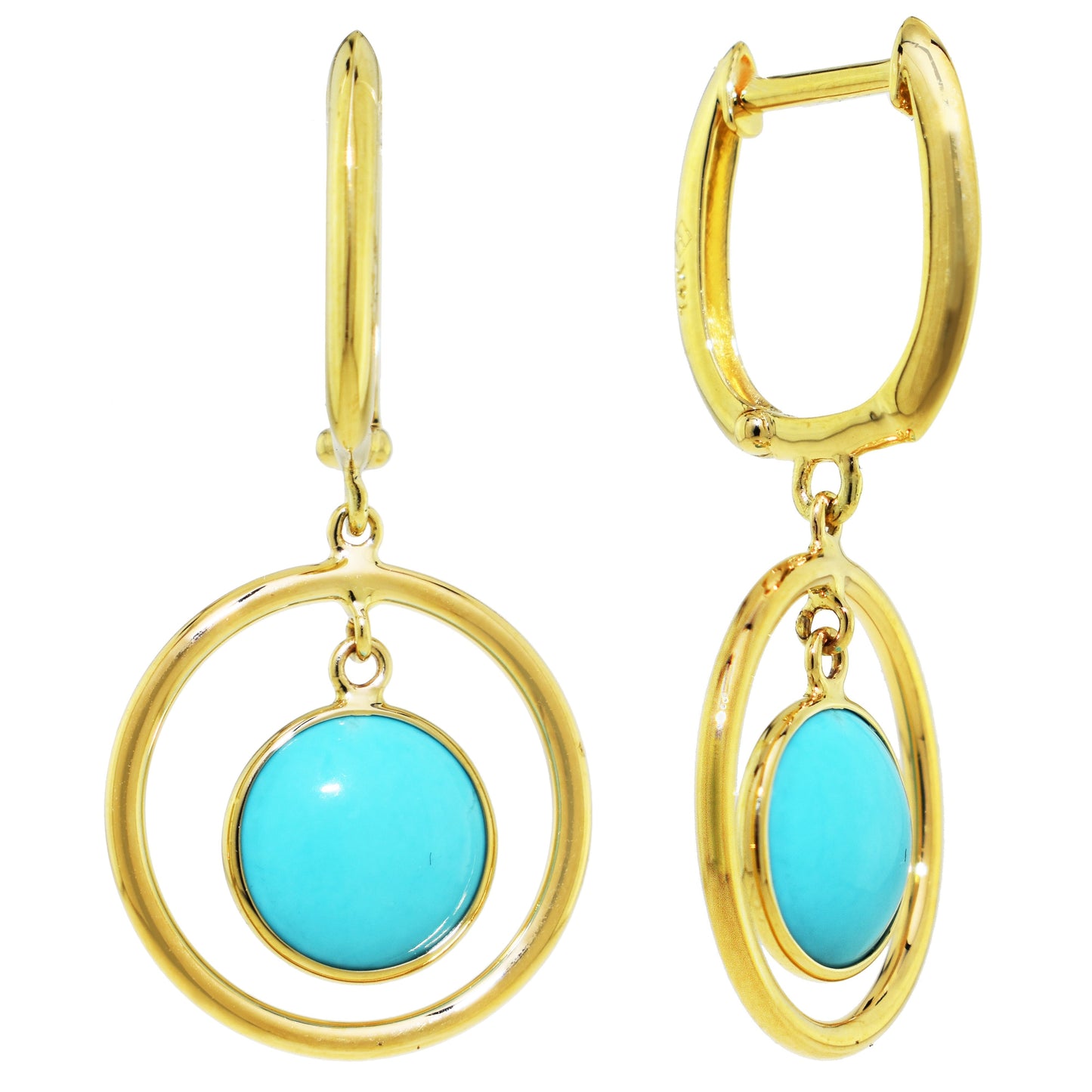 14k Gemstone Halo Hoop Earring