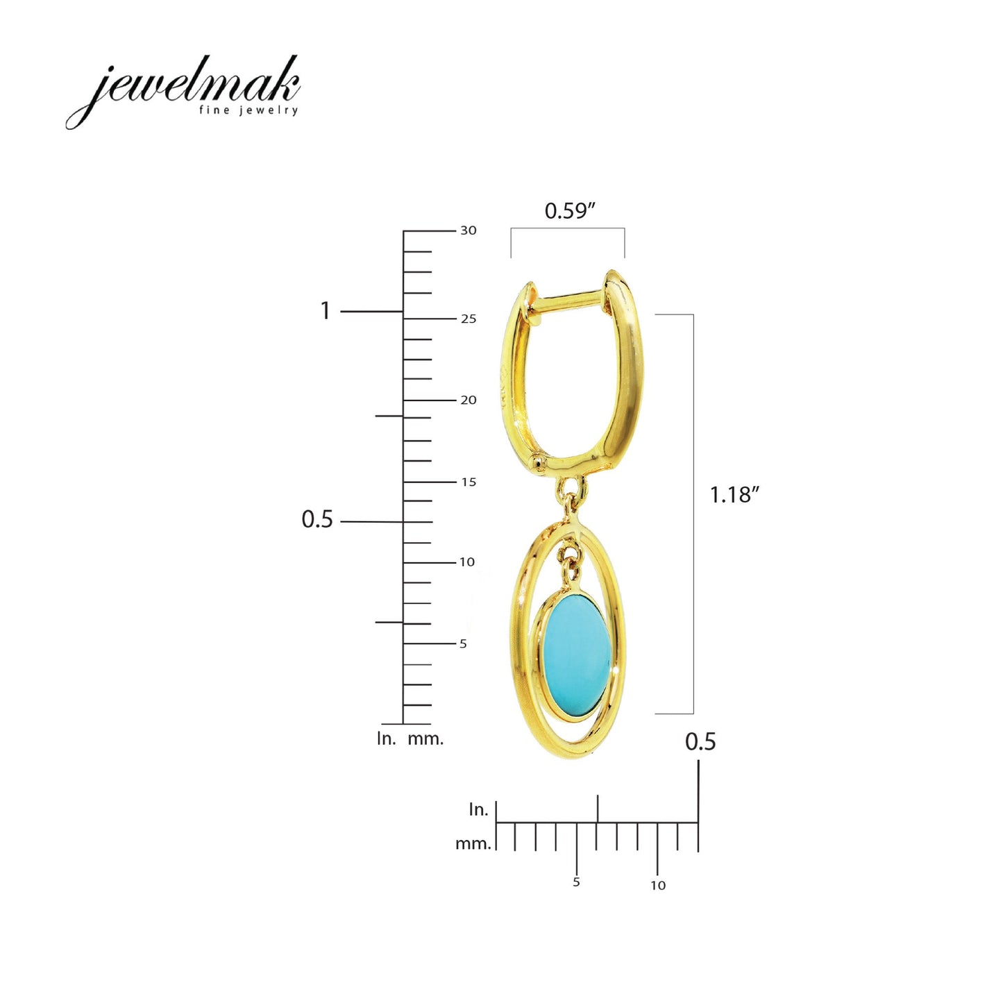 14k Gemstone Halo Hoop Earring