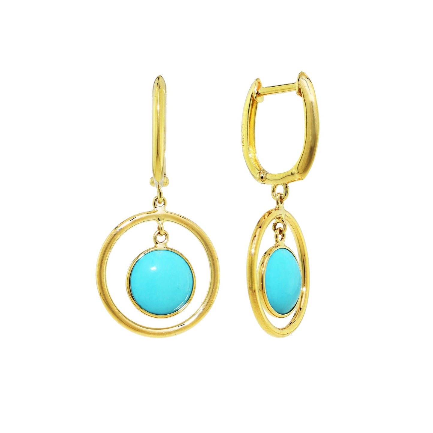 14k Gemstone Halo Hoop Earring