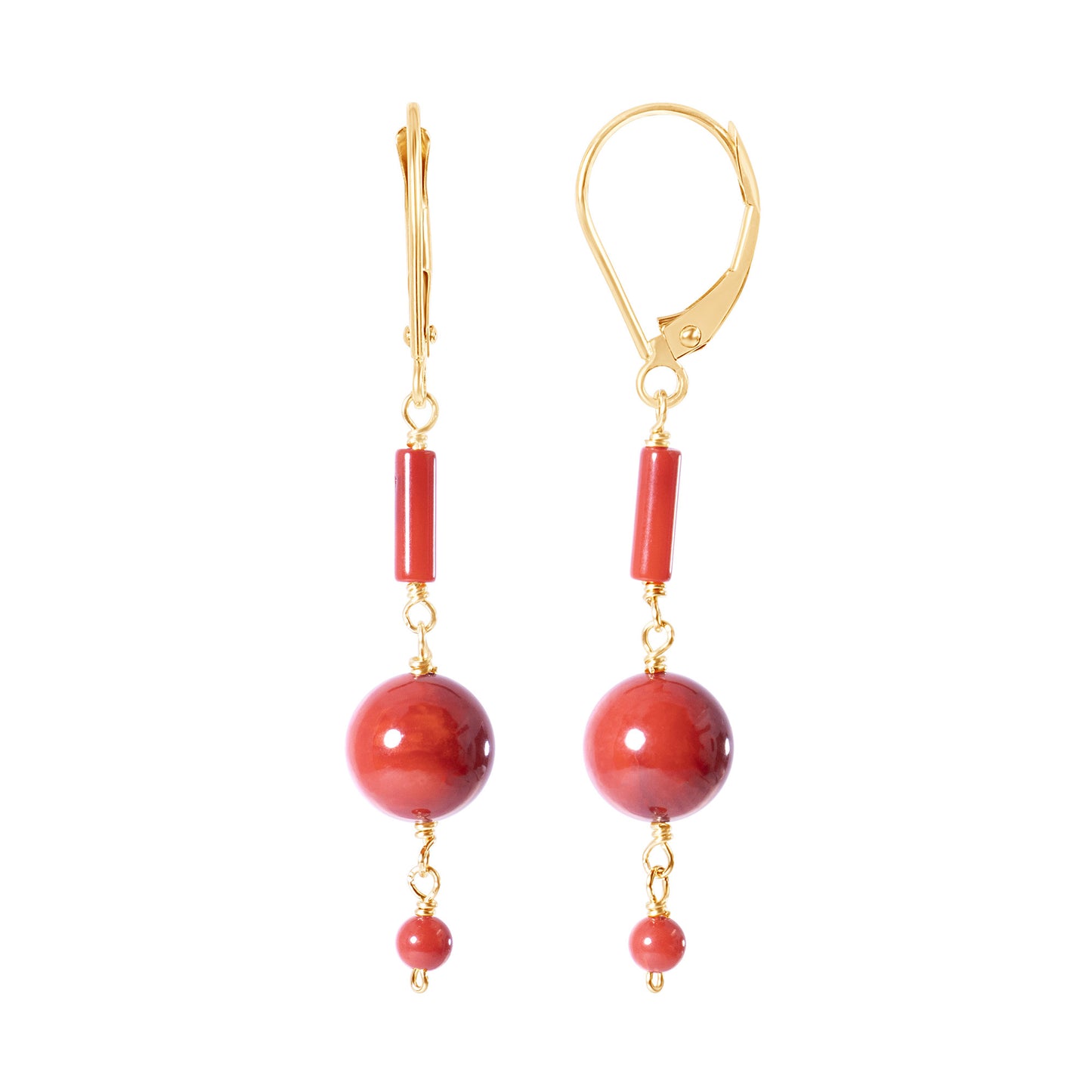 14K Gold Arlyn Coral Earrings