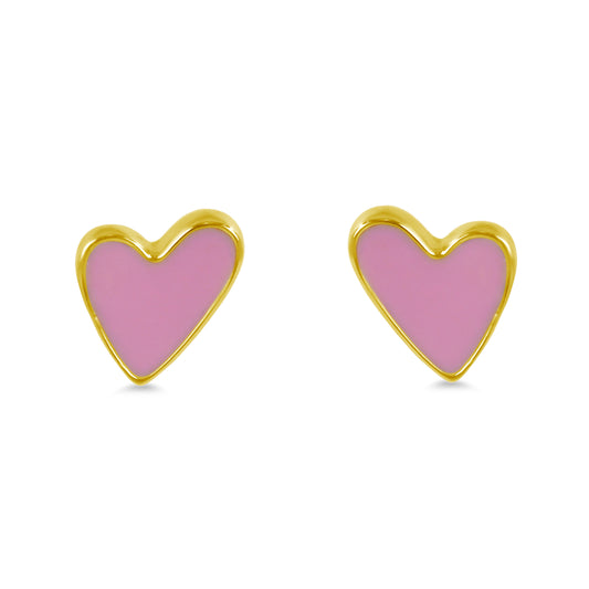 14k Pink Enamel Post Earring