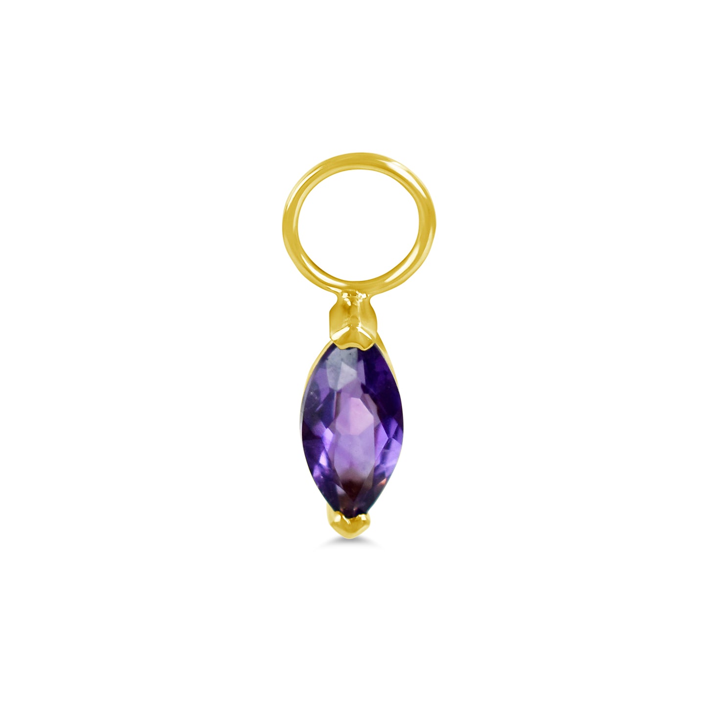 14k Marquise Amethyst Charm