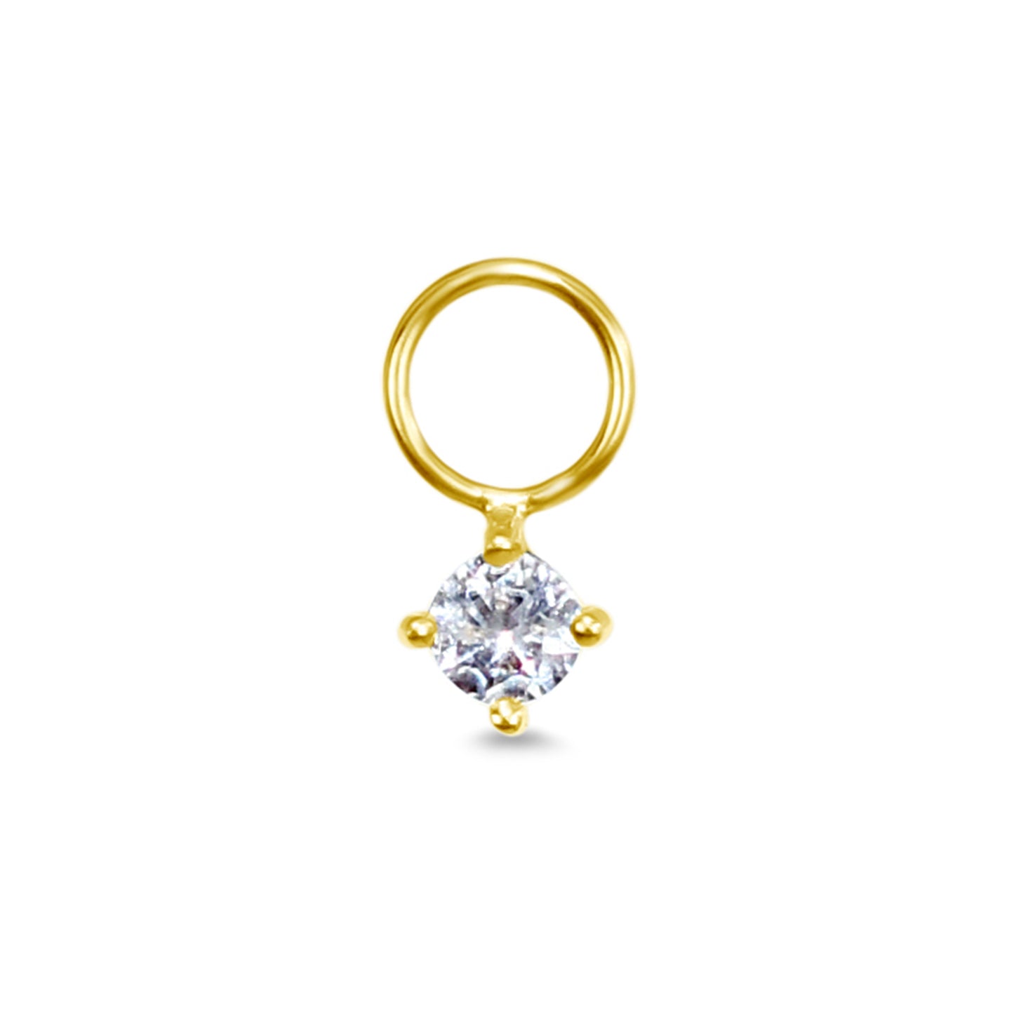 14k White Sapphire Charm