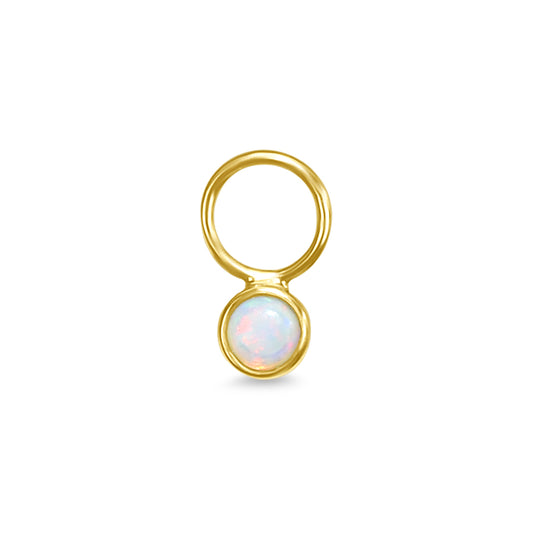 14k Round Opal Bezel Charm