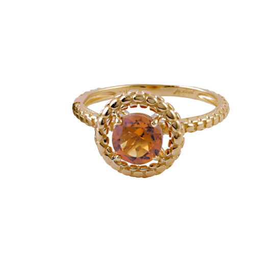 14k Citrine Halo Ring