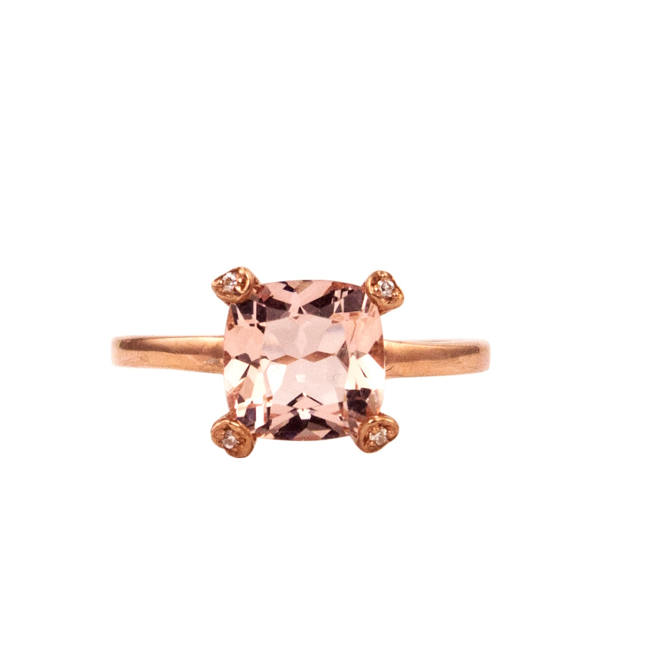 14k Morganite Dia Square Ring