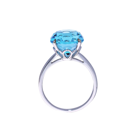 14k Blue Topaz Octagon Fancy Cut Ring