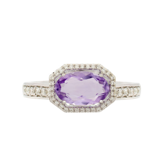 14k Pink Amethyst Dia Ring