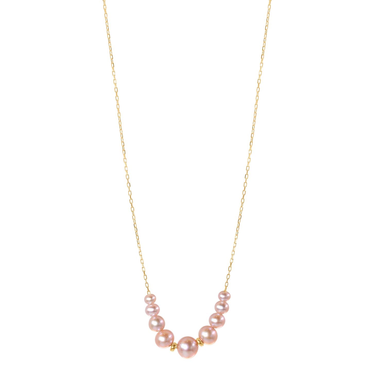 14k Pink Freshwater Pearl Slider Necklace 17"