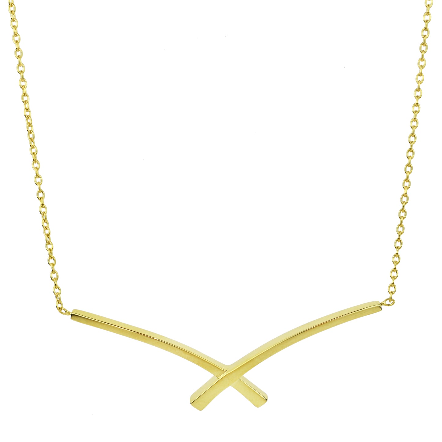 Séchic 14k Bars Criss Cross Pendant Necklace 18"