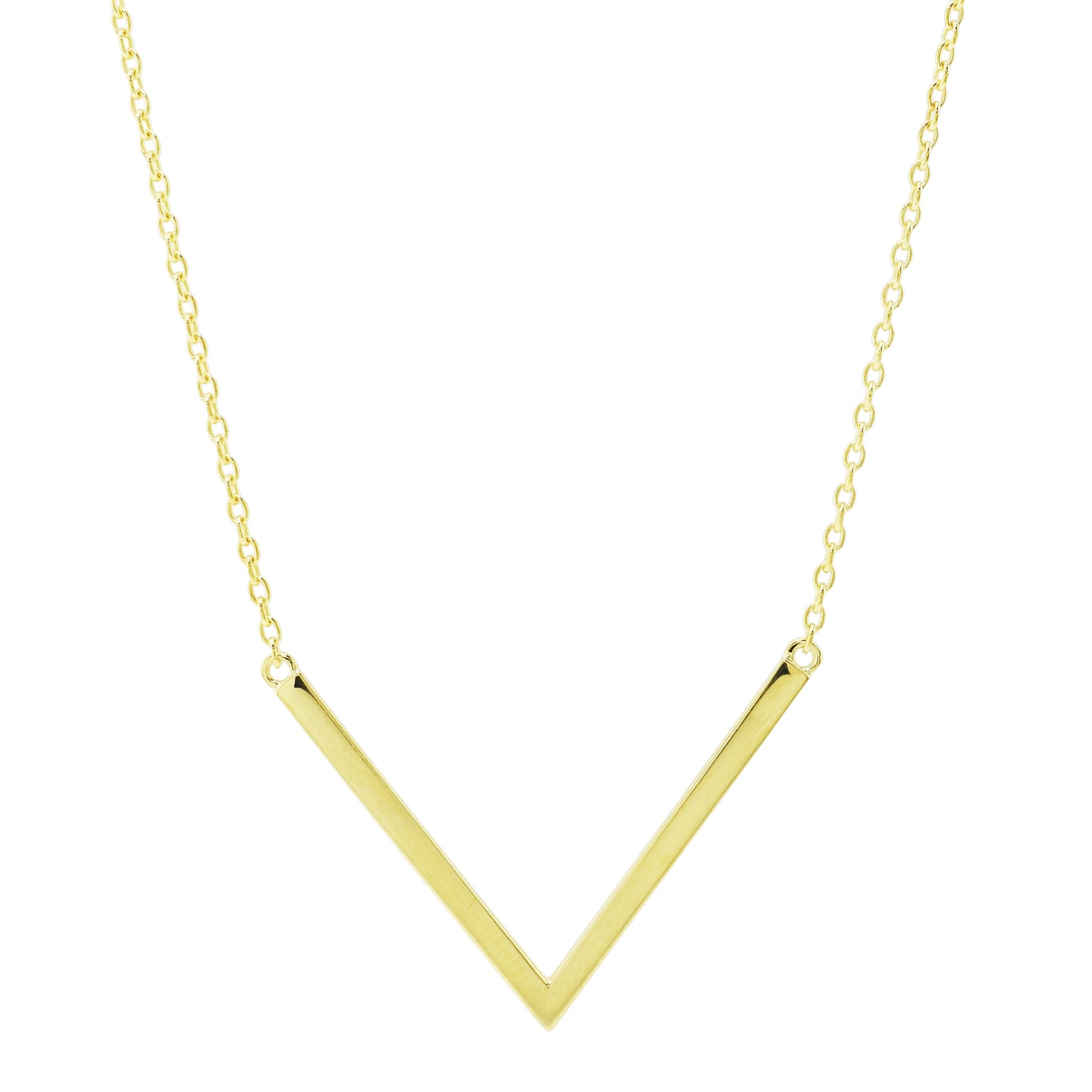 Séchic 14k Chevron Pendant Necklace 18"