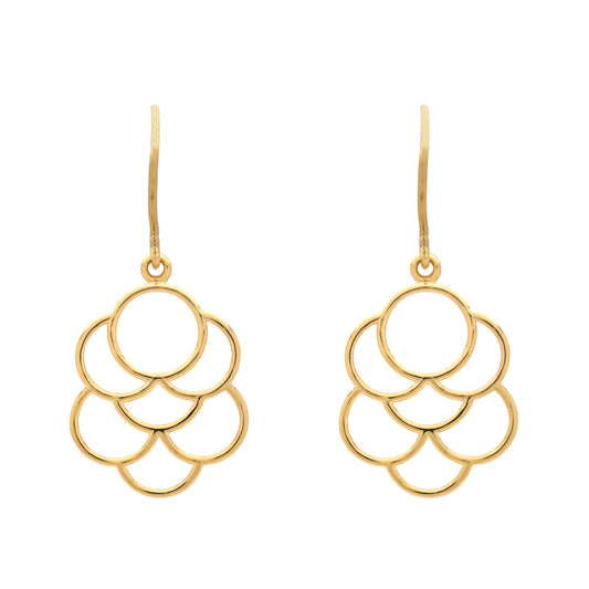 14k Overlap Circle Hook Earring