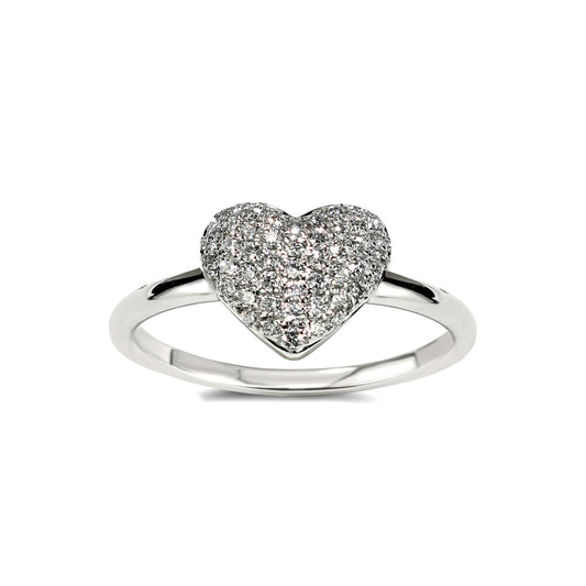 14k White Gold Vs Diamond Heart Ring