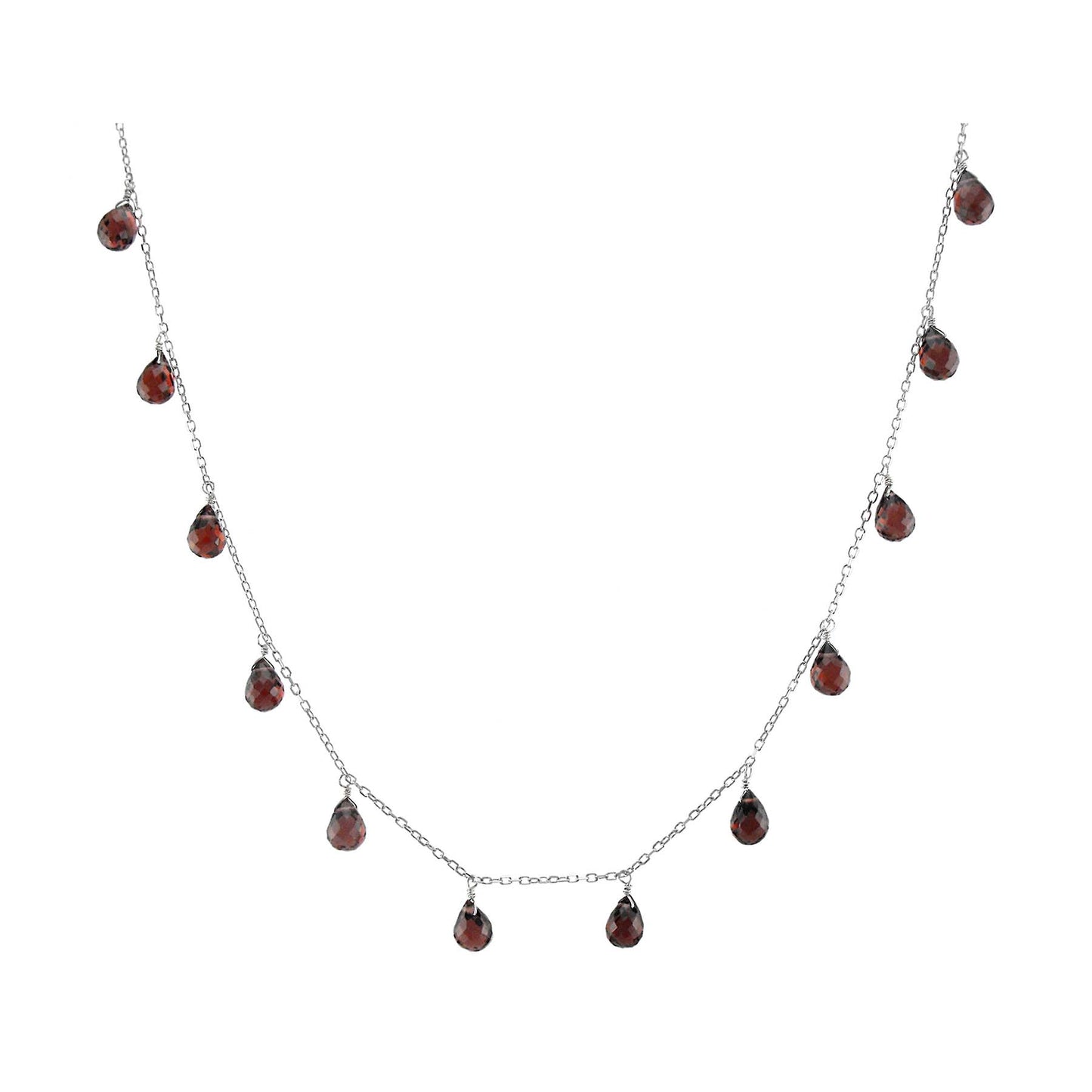 14k Garnet Birthstone Necklace 16"