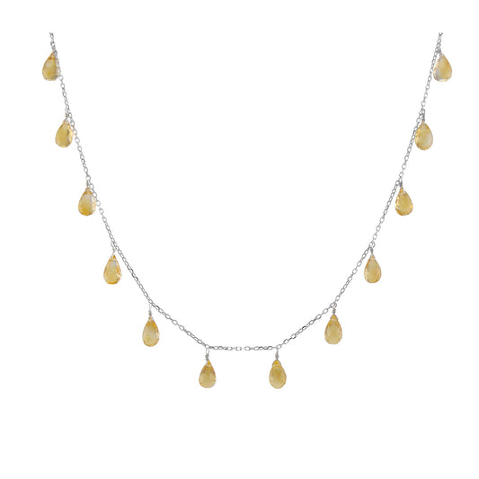 14k Citrine Birthstone Necklace 16"