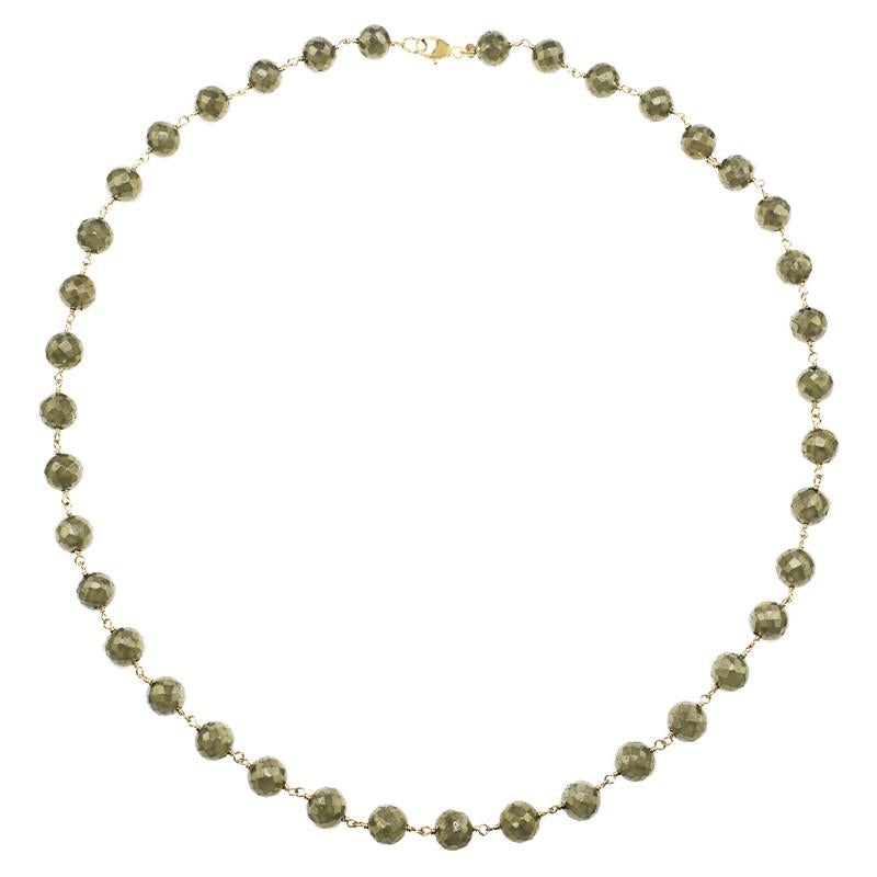 14k Pyrite Necklace 17" freeshipping - Jewelmak Shop