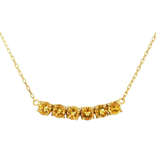 14k Citrine Bar Center Necklace 17"