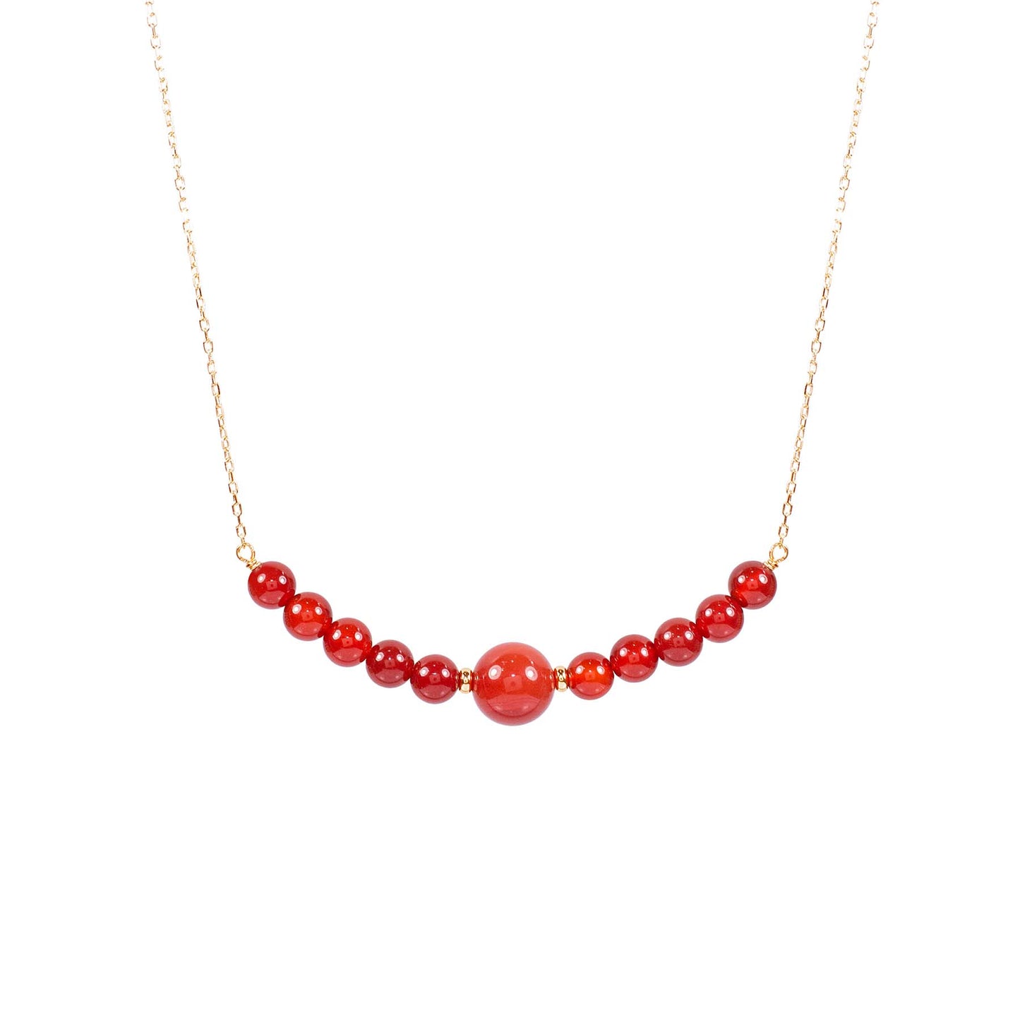 14k Carnelian Bar Necklace 18"