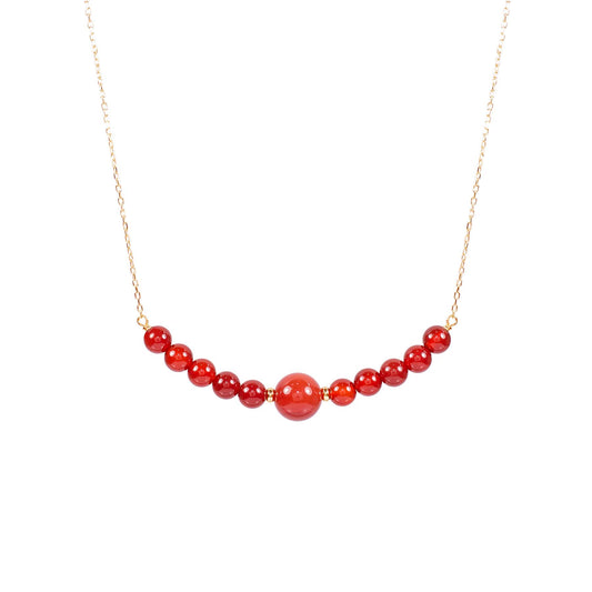 14k Carnelian Bar Necklace 18"