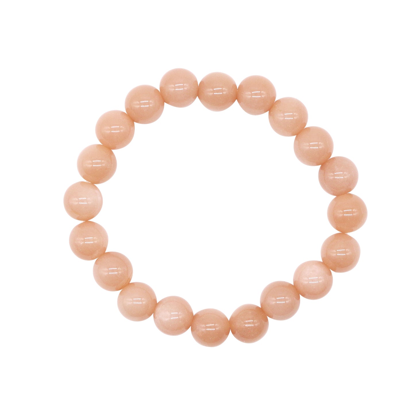 Peach Moonstone Bead Stretch Bracelet 10/12mm freeshipping - Jewelmak Shop