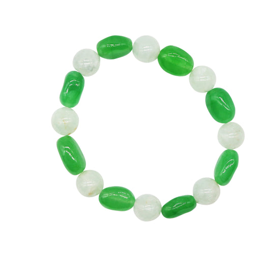 Prehnite Green Jade Stretch Bracelet freeshipping - Jewelmak Shop