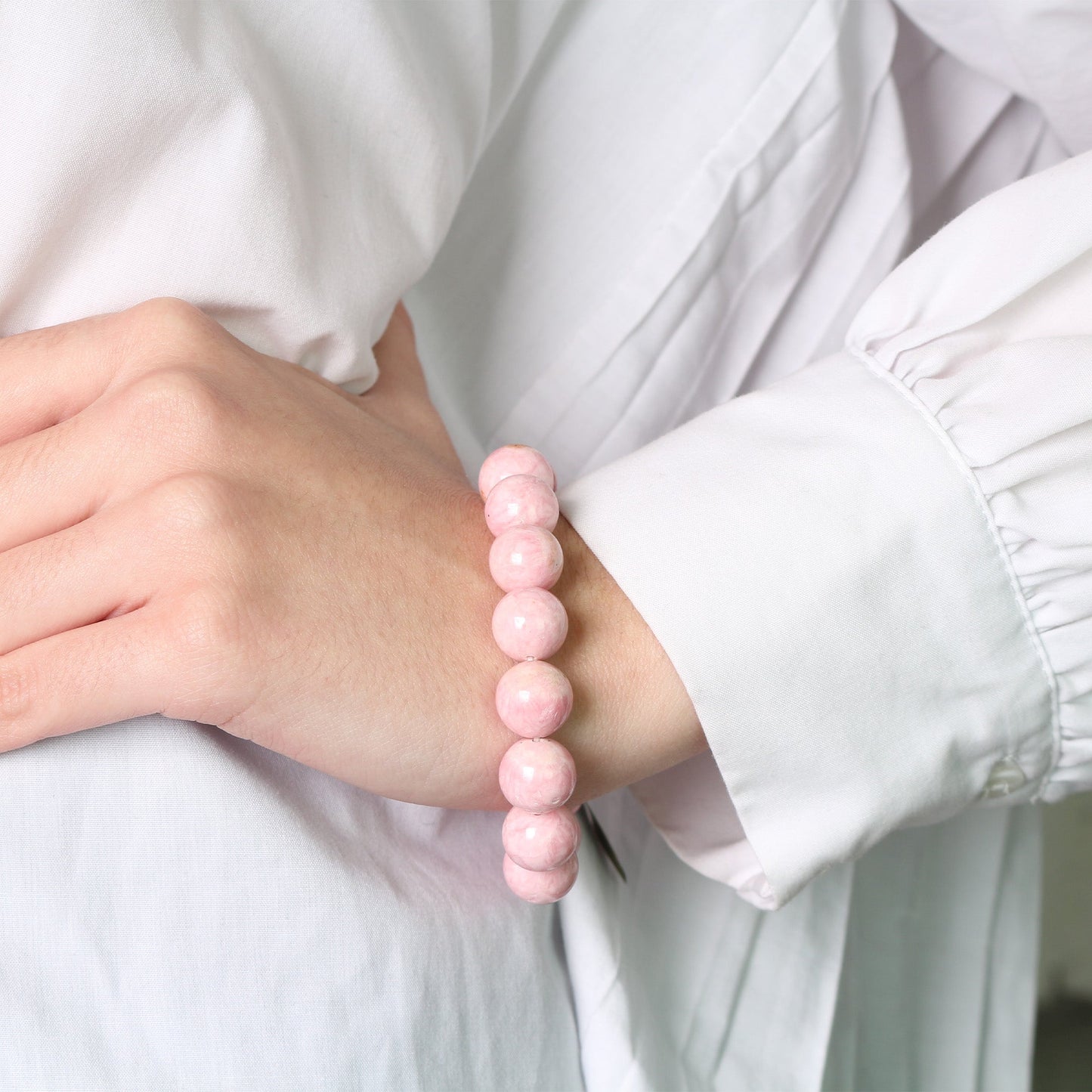 Pink Bubble Gum Rhodochrosite Stretch Bracelet 8-12mm freeshipping - Jewelmak Shop