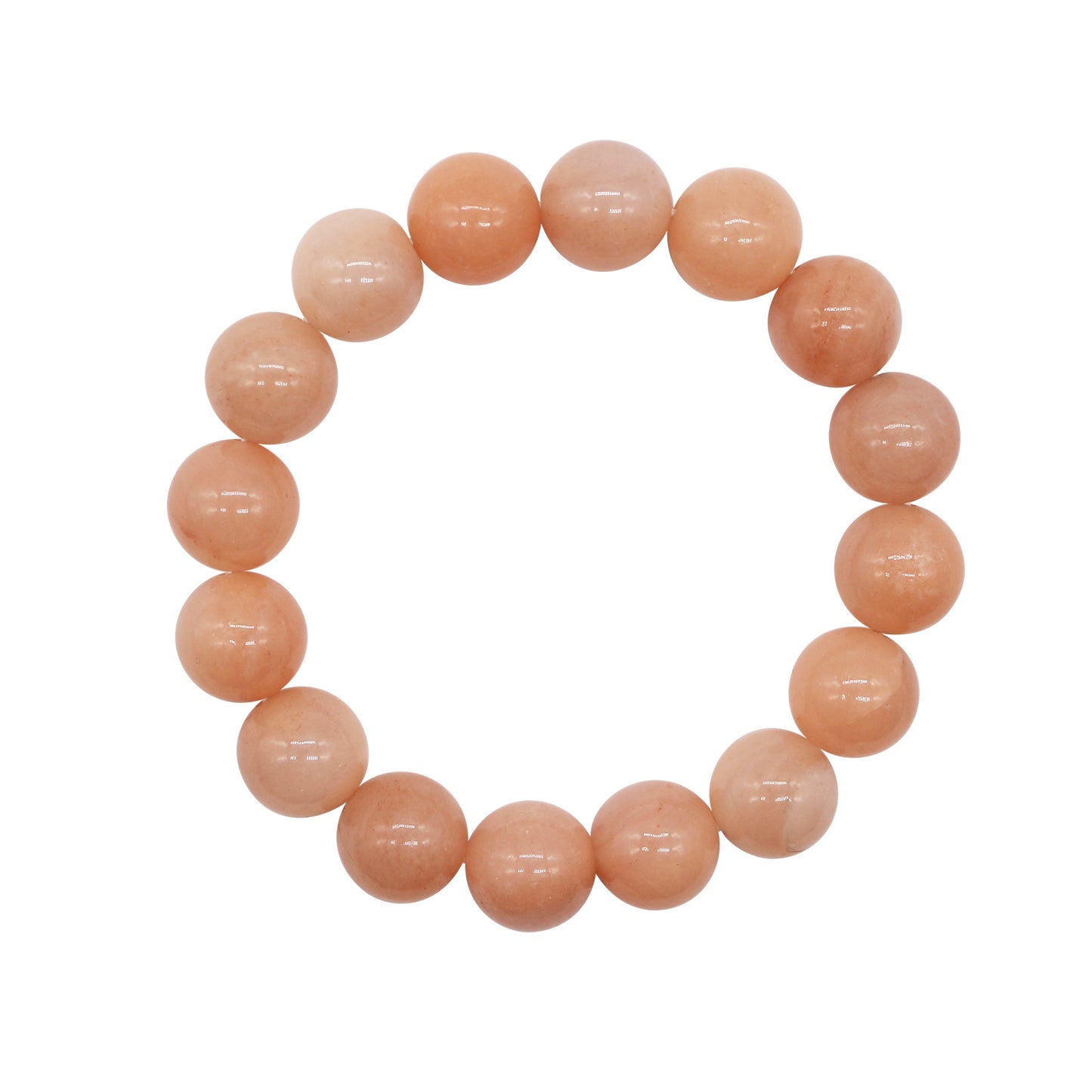 Peach Moonstone Bead Stretch Bracelet 10/12mm freeshipping - Jewelmak Shop