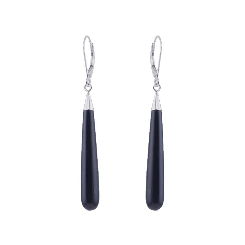 14kw Long Tear Drop Black Onyx Earring freeshipping - Jewelmak Shop