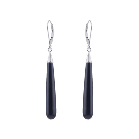 14kw Long Tear Drop Black Onyx Earring freeshipping - Jewelmak Shop