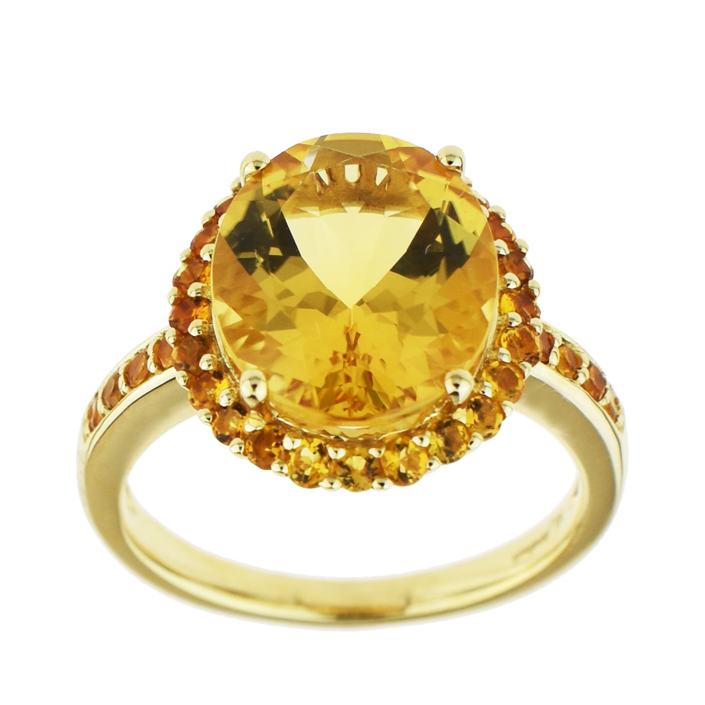 14k Citrine Oval Centered Ring - Size 7