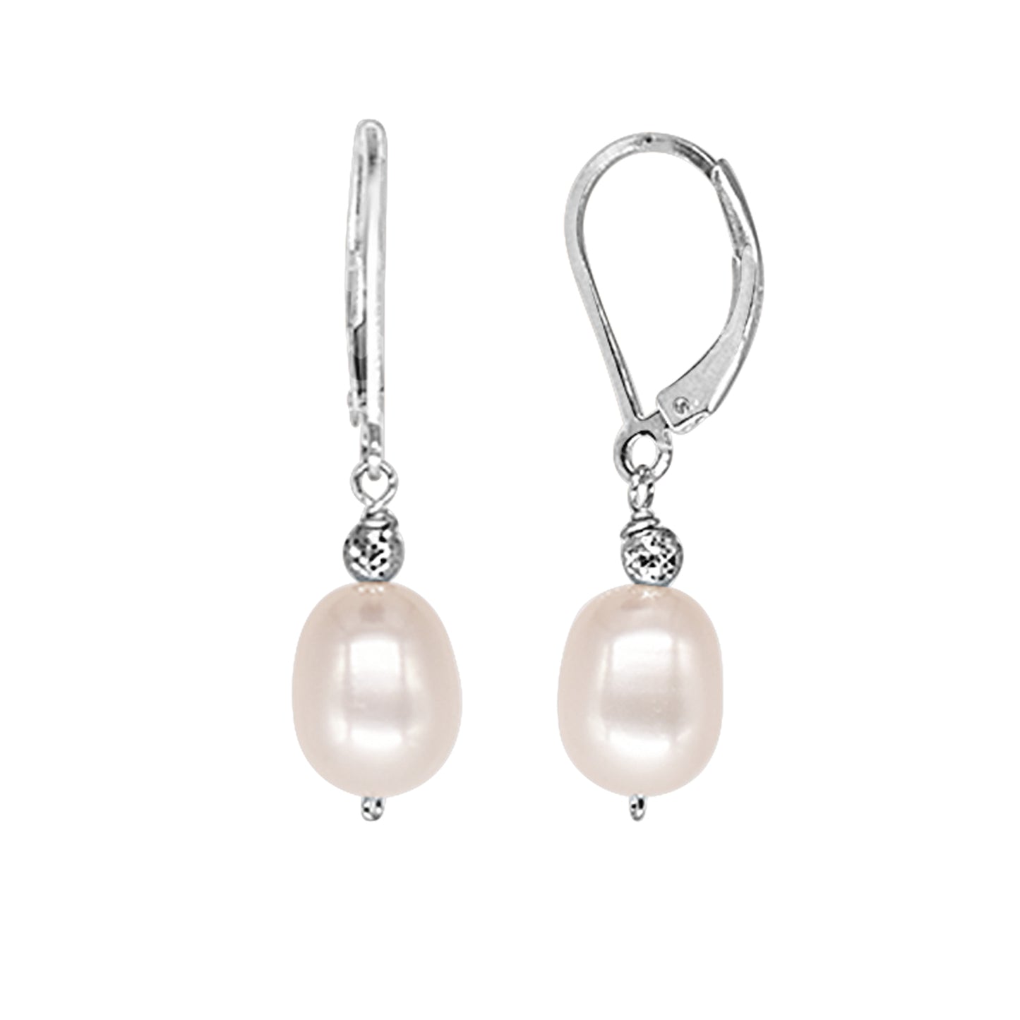 Sterling Silver Freshwater Pearl Leverback Earrings