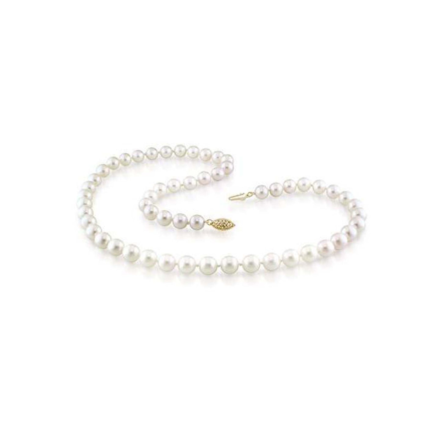 14k White Freshwater Pearl Strand Necklace 18" freeshipping - Jewelmak Shop