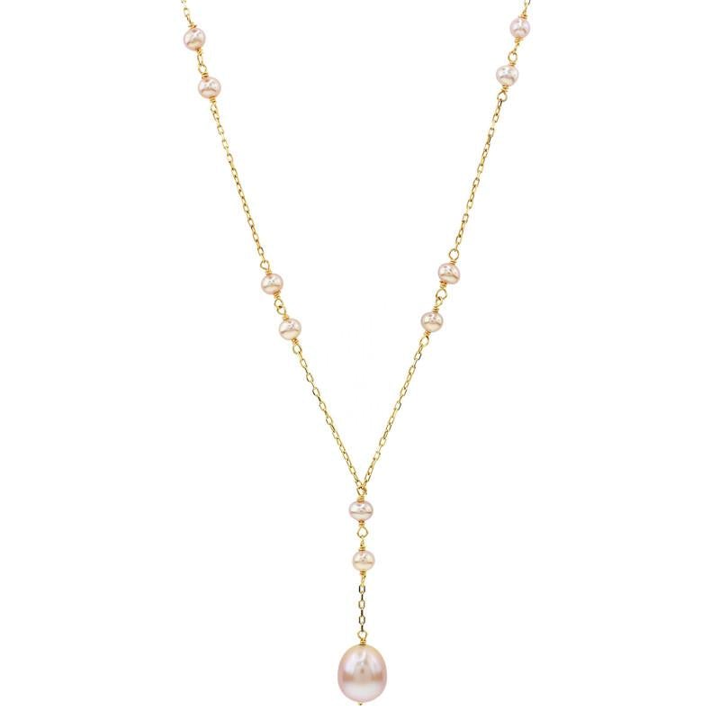 14k Natural Pink Pearl 17" freeshipping - Jewelmak Shop