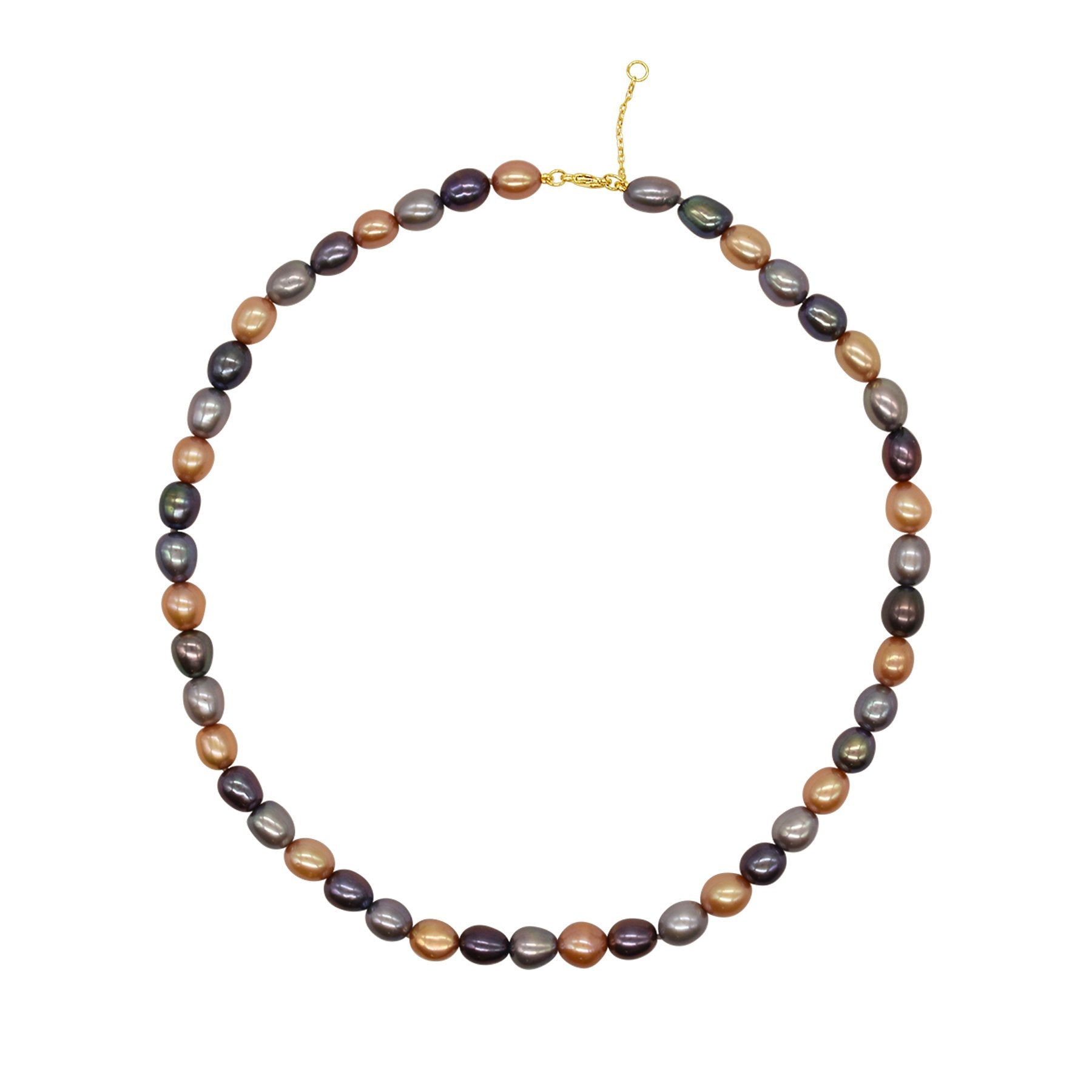 14k Multi Colored Pearl Knotted Necklace 17"/18" freeshipping - Jewelmak Shop