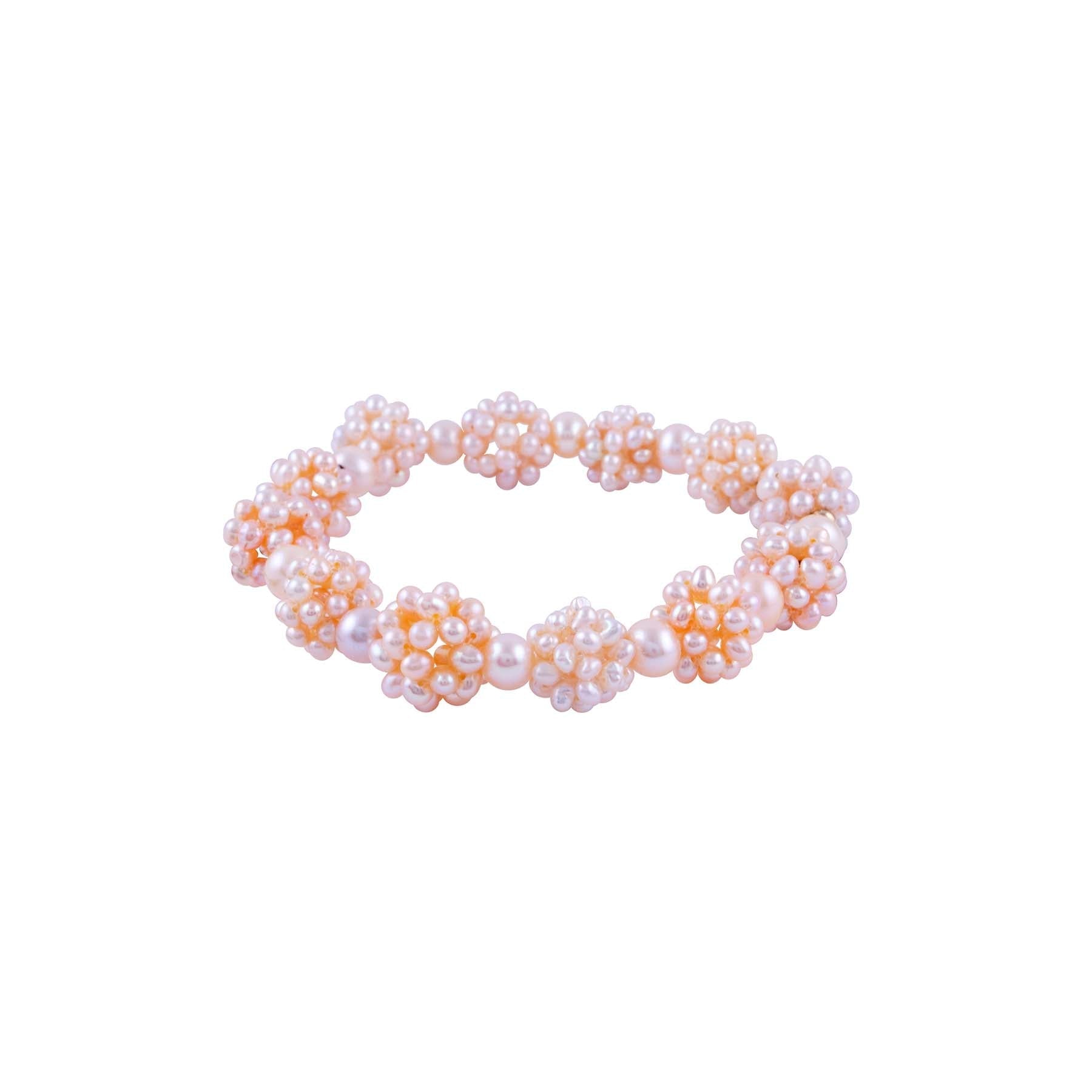 14k Freshwater Pink Pearl Popcorn Stretch Bracelet 7.5" freeshipping - Jewelmak Shop