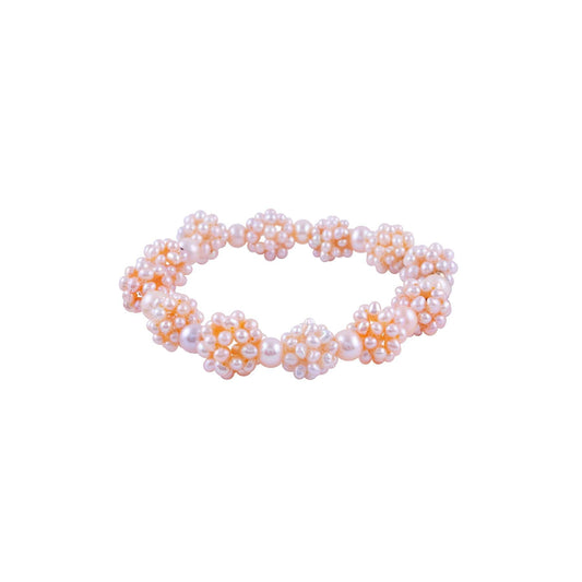 14k Freshwater Pink Pearl Popcorn Stretch Bracelet 7.5" freeshipping - Jewelmak Shop