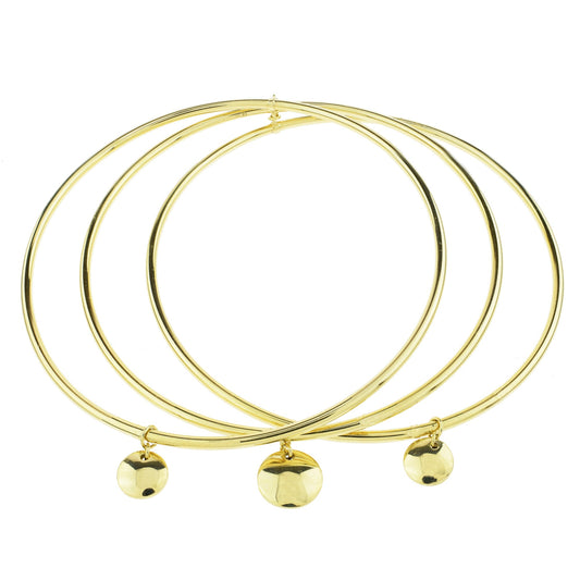 SéChic 14k Disc Charm 3pcs Set Bangles Jewelmak Shop