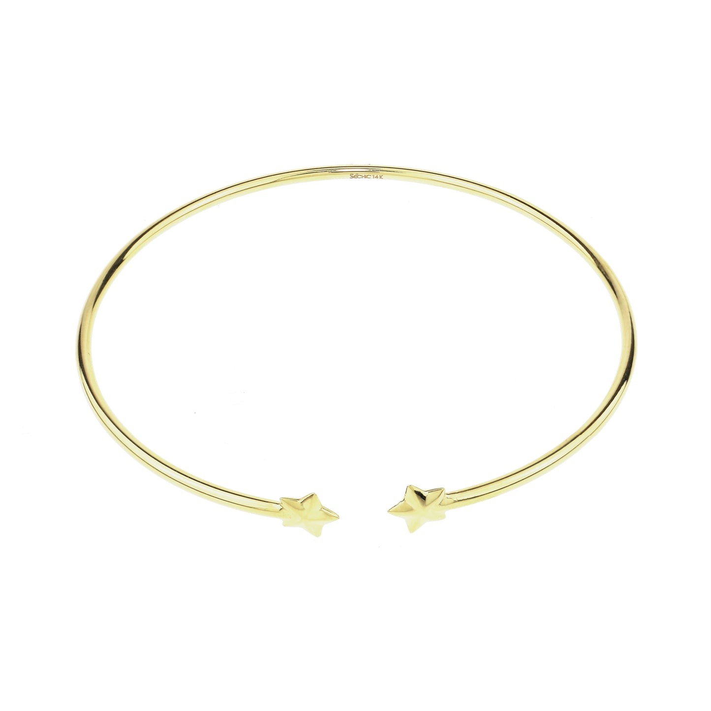 Séchic 14k Star End Thin Cuff Bracelet