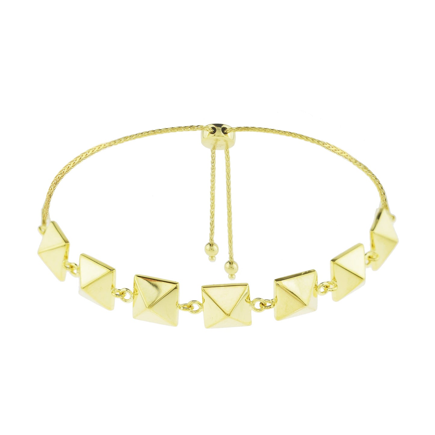 SéChic 14k Pyramids Adjustable Bracelet 9" Jewelmak Shop