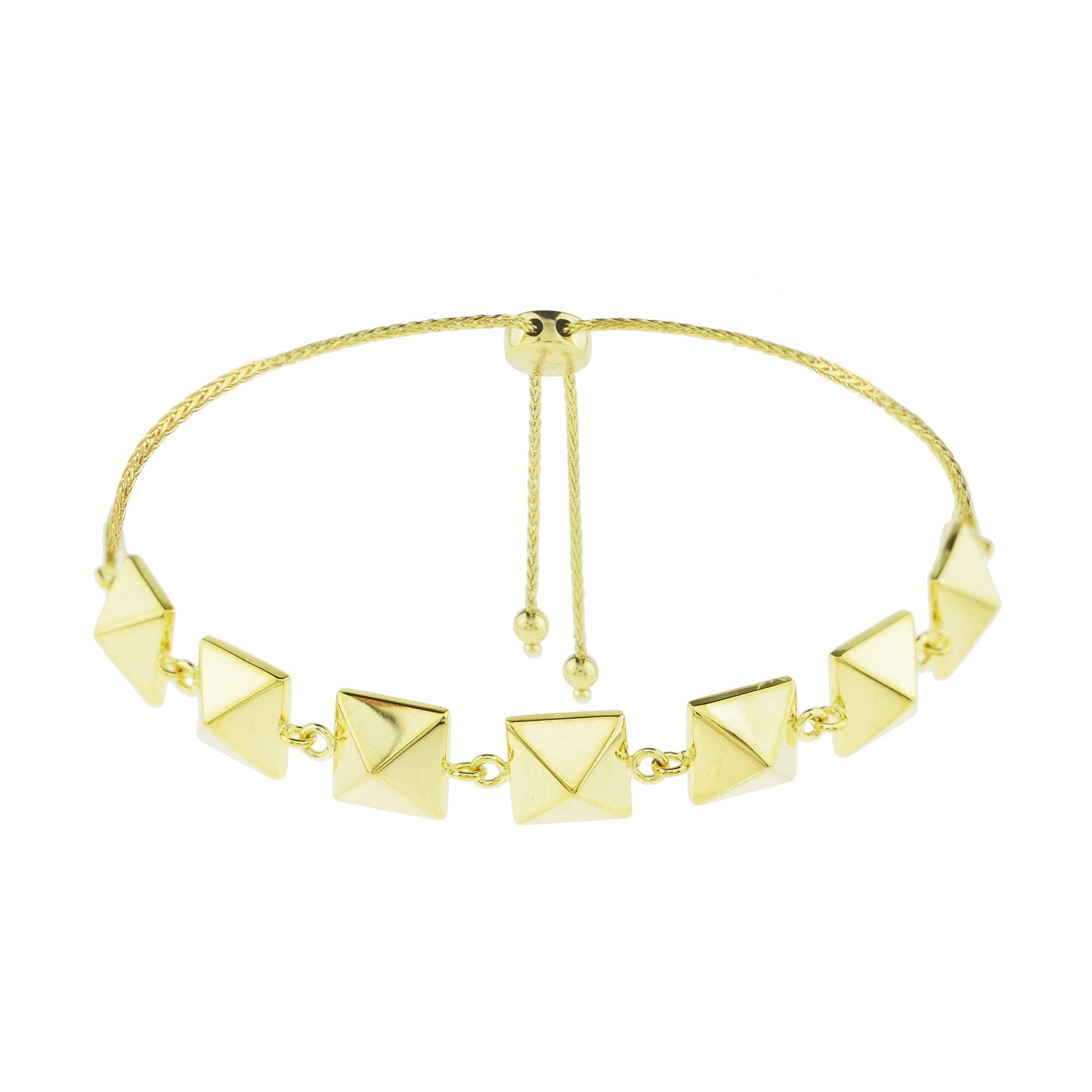 SéChic 14k Pyramids Adjustable Bracelet 9" Jewelmak Shop