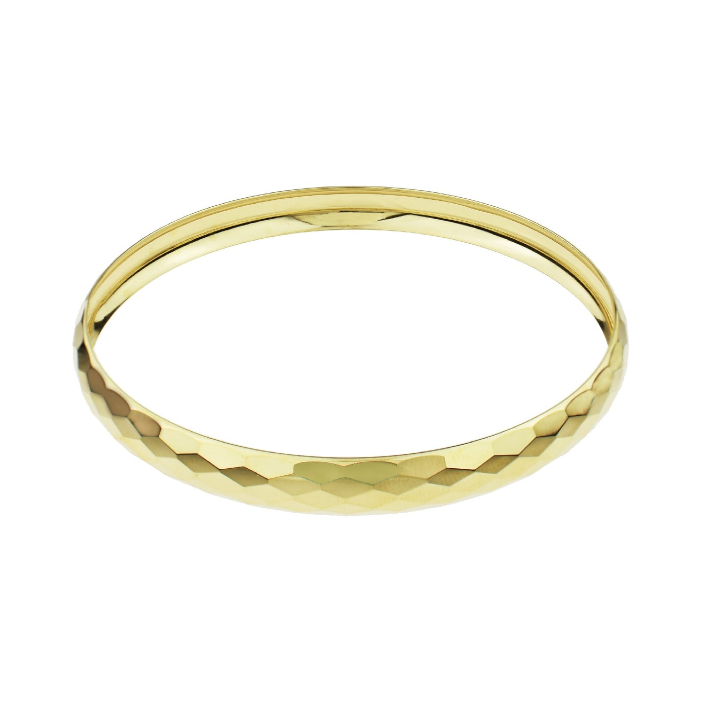 SéChic 14k Hammered Arched Band Bangle Bracelet Jewelmak Shop