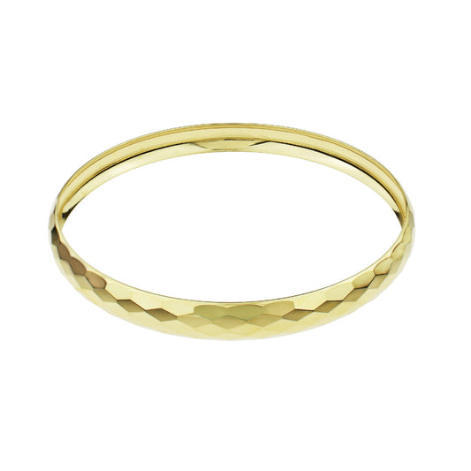 SéChic 14k Hammered Arched Band Bangle Bracelet Jewelmak Shop