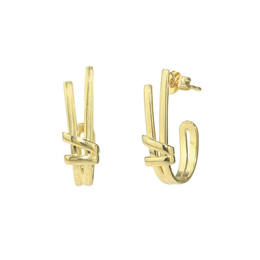 SéChic 14k Curved Hashtag Ear Hugger with Post Jewelmak Shop