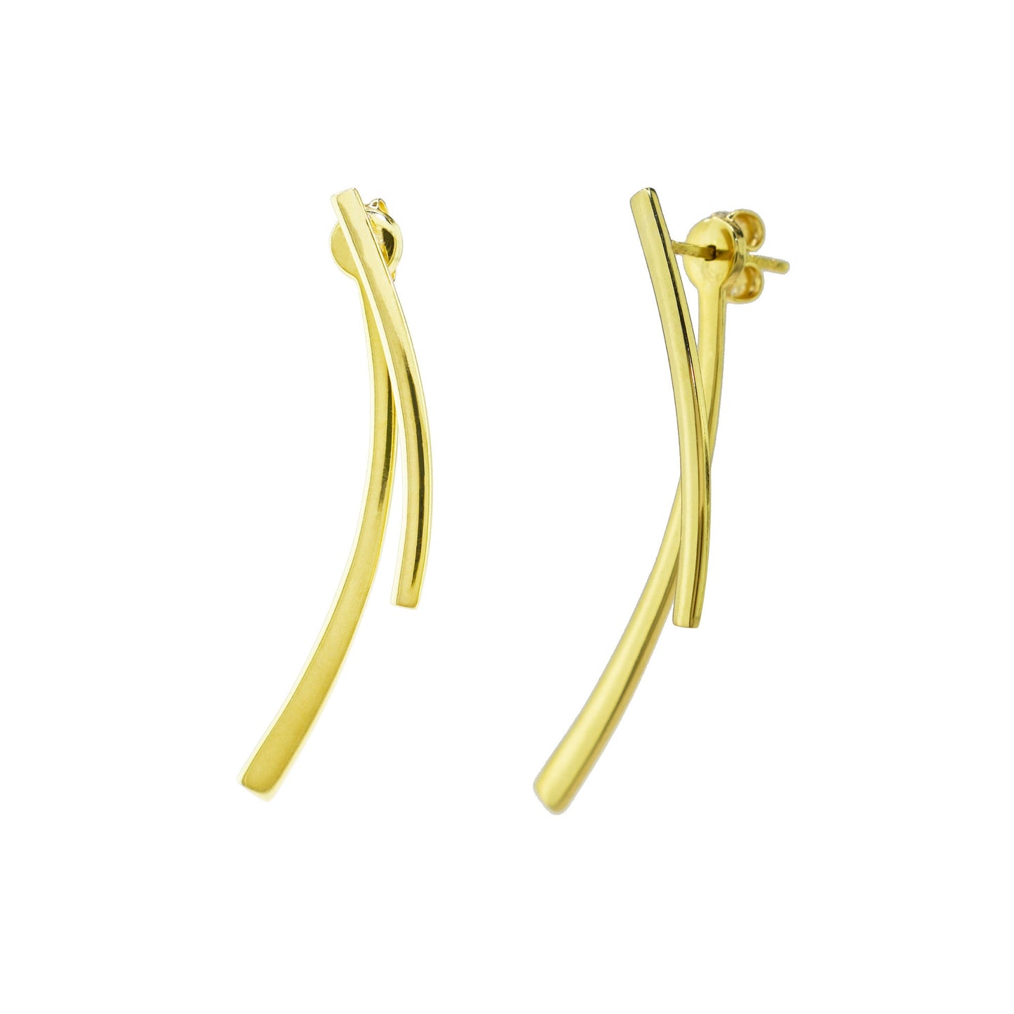 SéChic 14k Vertical Curved Bars Ear Jackets Jewelmak Shop