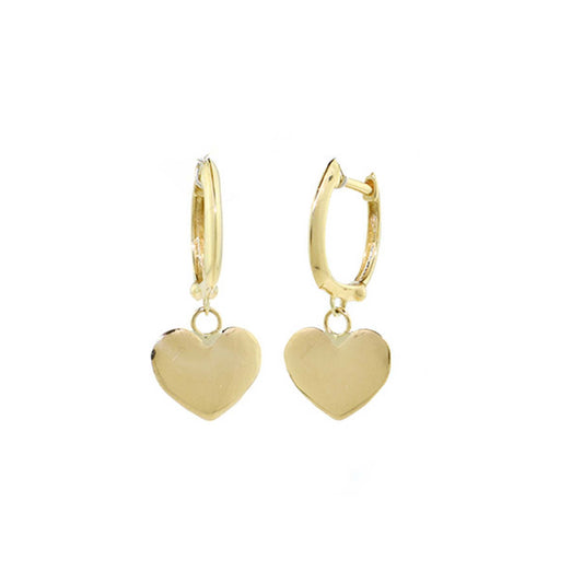 14k Heart & Hinged Hoop Earrings